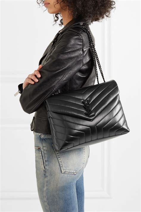 ysl loulou all black|Medium Loulou Quilted Puffer Leather Shoulder Bag.